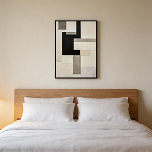 Quadro su Tela Moderno Wabi Sabi Minimalista Astratto Geometrico Nero Grigio Bianco Senza Cornice per Casa e <span class=keywords><strong>Ufficio</strong></span> - Product Image 5