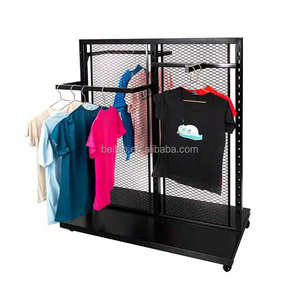 בגדים חנות מתכת מתכווננת בגדים לעמוד בגדים להציג מדפים בחנות - Product Image 1