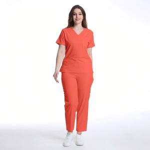 Combinaison de travail de haute qualité à col en V et manches courtes pour femmes, uniforme d'infirmière et de médecin pour clinique et institut de beauté - Product Image 3