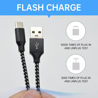 Bestseller Nylon Geflochtenes 3A Schnellladekabel Typ-C USB Verlängerungskabel für Computer Kamera & Kopfhörer mit Schneller Lieferung