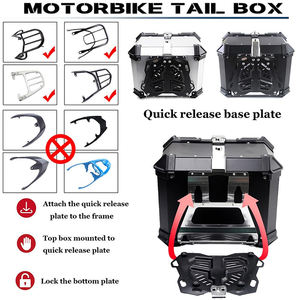 Grande valise de moto étanche, coffre supérieur 100L, boîte de rangement en aluminium pour moto, pour YAMAHA <span class=keywords><strong>HONDA</strong></span> SUZUKI KAWASAKI - Product Image 4