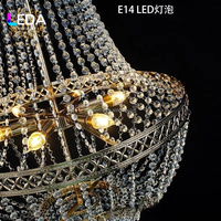 Lustre de Mariage de Luxe LEDA S-075, Perles de Soie et Cristal, Taille et Couleur Personnalisables, Livraison Rapide, Décoration de Plafond pour Événements et Fêtes