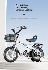 <span class=keywords><strong>Bicicletta</strong></span> per Bambini <span class=keywords><strong>con</strong></span> Rotelle, Cestino Anteriore, Portapacchi Posteriore, Sedile Posteriore, in Acciaio ad Alto Tenore di Carbonio, per Bambini dai 3 ai 10 Anni - Product Image 5