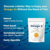 Gélules d'huile de poisson Oméga 3 triple concentration avec 1200 mg d'EPA et 900 mg de DHA, saveur citron sans reflux pour la santé cardiaque, cérébrale et articulaire des adultes