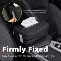 Porte-serviettes de voiture de grande taille, organisateur de serviettes avec poches en filet des deux côtés, adapté à la boîte d'accoudoir de la console centrale
