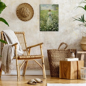 Lienzo envuelto en galería, arte de paisaje Natural, lienzo rústico para niña, de la pared Decoración Arte, imagen de flores silvestres de granja, obra de arte enmarcada - Product Image 3