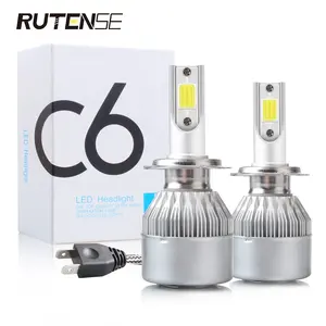 Rutense Auto Koplamp Super Heldere Auto H1 H7 H11 Waterdichte Lamp 9005 9006 9012 C6 H4 Auto Led Koplamp