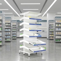 Étagère à médicaments réglable sur mesure à six niveaux double face avec rails de guidage doubles et acier de haute qualité pour usage hospitalier