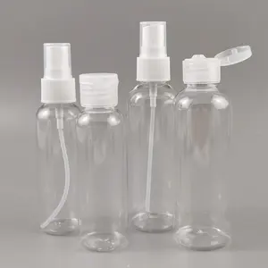 Refillable 60ml Clear Plastic Bottle With Flip Off Cap ,2oz Shampoo Bottles with Flip Top Cap in stock