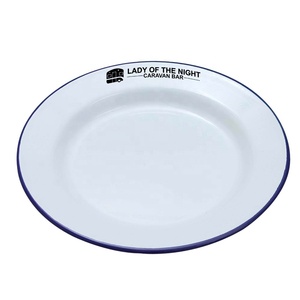 Ensembles de <span class=keywords><strong>vaisselle</strong></span> incassables personnalisés en gros, assiettes en <span class=keywords><strong>acier</strong></span> en émail uni pour la nourriture - Product Image 5