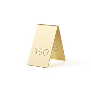 MAXERY personalizzabile <span class=keywords><strong>Font</strong></span> Table firma targa QR Code ordinando segnaletica Premium finitura personalizzata in ottone massiccio - Product Image 4