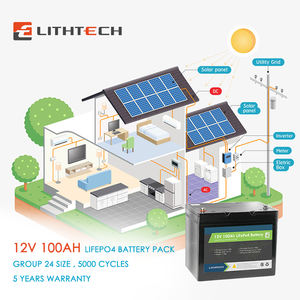 Batteria Solare Ricaricabile agli Ioni di Litio Lifepo4 12V 100Ah con 3000 Cicli - Product Image 4
