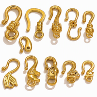 Différents styles de fermoirs à crochet en acier inoxydable plaqué or sous vide, connecteurs de bijoux pour bracelets et colliers, vente en gros, artisanat DIY