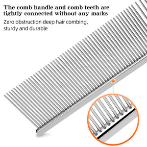 Peigne à piano argenté pour toilettage des animaux de compagnie, 23 cm, spécial compétition, Teddy, Poodle, manche en cuivre, professionnel, pour salon de toilettage, haut de gamme - Product Image 4