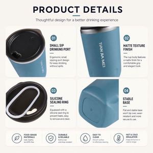 Vaso Térmico de Doble Pared de 300 ml con Tapa, Personalizable con Logotipo, Regalo Promocional, Taza de Viaje para Oficina y Hogar, Venta al Por Mayor - Product Image 3