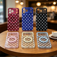 Coque de téléphone magnétique Fashion Circle Dot Candy Color pour iPhone 18 Pro 17 16 15 Pro Max, compatible avec la charge sans fil, transparente et antichoc