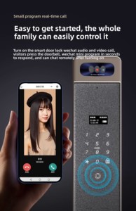 กุญแจดิจิตอล Sharp S5 Cat Eye ขนาดใหญ่ ระบบล็อค 3 มิติ สแกนใบหน้า สแกนฝ่ามือ สแกนลายนิ้วมือ รหัสผ่าน  วัสดุอลูมิเนียมอัลลอยด์ ป้องกันการโจรกรรม  เชื่อมต่อ WiFi สำหรับไม้ - Product Image 5