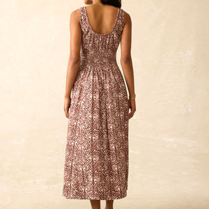 Vestido largo sin mangas con estampado floral al por mayor, vestido informal de rayón de alta calidad para mujer - Product Image 4