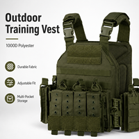 Gilet tactique en polyester 1000D, porte-plaques Molle, réglable, à libération rapide, équipement d'entraînement extérieur avec pochettes modulaires