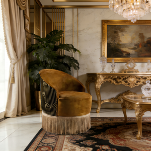 <span class=keywords><strong>Fauteuil</strong></span> en velours de luxe italien, design moderne, dossier incurvé, chaise d'appoint pour salon de villa et décoration de studio créatif - Product Image 5