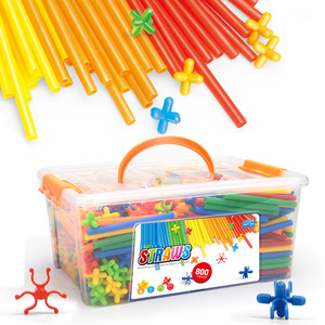 Bộ Khối Xây Dựng Rơm 800 Mảnh Đầy Màu Sắc Diy Giáo Dục <span class=keywords><strong>L</strong></span>ắp Ráp Khối Xây Dựng Đồ Chơi Cho Trẻ Em - Product Image 2