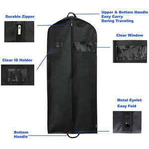 कॉस्टयूम पारिस्थितिकी फैब्रिक यात्रा लक्जरी ड्राई क्लीनिंग शादी की पोशाक धूल कवर पजामा परिधान सूट बैग पैकेजिंग के लिए लोगो के साथ - Product Image 3