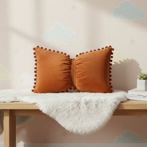 Nuevo Diseño Funda de Cojín de Terciopelo Suave con Lazo Sólido, Almohada con Forma de Lazo de Amor, Almohada Nórdica con Lazo para Ventana - Product Image 1
