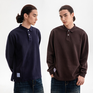 <span class=keywords><strong>Polo</strong></span> maschile a maniche lunghe in <span class=keywords><strong>cotone</strong></span> tinta unita Europa e Stati Uniti - Product Image 4