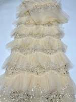 Graues Pailletten-Perlen-Rüschen-Tüll-Abendkleid mit Mehrlagiger Struktur für den Roten Teppich Designer-Kleid in Verschiedenen Farben Schnelle Lieferung