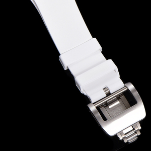 Montre pour fille, cadeau de Noël, montre de luxe à bracelet blanc, cadran en nacre bleue, entièrement sertie de diamants, montre-bracelet tendance - Product Image 4