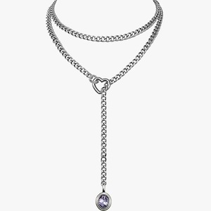 Nouveau Collier en Acier Inoxydable avec Boucle Cœur et Cristal Géométrique, Style Simple et Polyvalent, Tendance Printemps, Populaire en Europe et aux États-Unis, pour <span class=keywords><strong>Photos</strong></span> <span class=keywords><strong>de</strong></span> Rue - Product Image 4