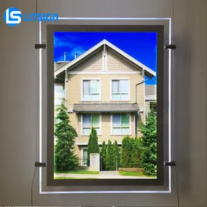 Sistema de suspensión de pista brillante, soporte acrílico led, tablero de señal, panel de luz, ventana, pantalla de listas de bienes raíces