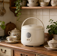 Olla Arrocera Inteligente Portátil Oulik de Plástico con Programación de 24 Horas, Desmontaje con un Toque, Taza Medidora Eléctrica para el Hogar