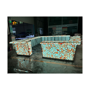 Comptoirs de bar commerciaux personnalisés en pierre d'agate <span class=keywords><strong>Comptoir</strong></span> de bar à led illuminé rouge à vendre - Product Image 4