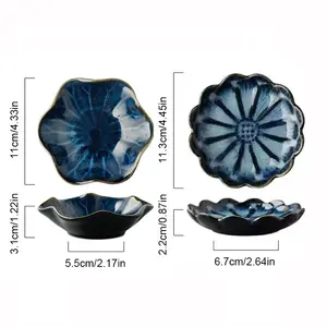 Plat à goût en céramique en forme <span class=keywords><strong>de</strong></span> fleur Soucoupe en porcelaine Petite assiette Mini sauce <span class=keywords><strong>soja</strong></span> Assaisonnement Vaisselle Fournitures <span class=keywords><strong>de</strong></span> cuisine - Product Image 6