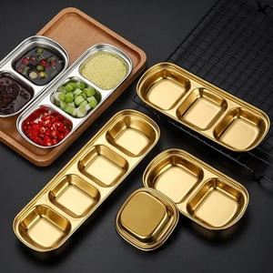 Custom Square Sauce Dish Seasoning Dish Thickened Gold Silver Plate 304 Stainless Steel Sauce Bowl for BBQ <strong>Dipping</strong> Hot <strong>Pot</strong> - Product Image 1