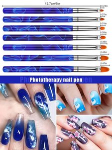 Kit de Manucure Professionnel de Luxe avec Pinceaux à Ongles en Acrylique, Outil de Pointillage, Pinceau Plat pour Fleurs 3D, Pinceau Gel UV et Brosse Dépoussiérante - Product Image 4