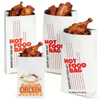 Sac d'emballage en papier d'aluminium personnalisé, isolé thermiquement, pour emporter des ailes de poulet grillées, des aliments BBQ