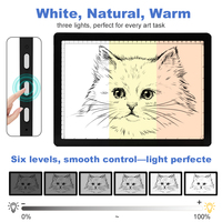 Ultra-mince 6 niveaux en continu Dimmable lumière LED Pad haute luminosité A3 A4 dessin lumière conseil traçage Table croquis outil