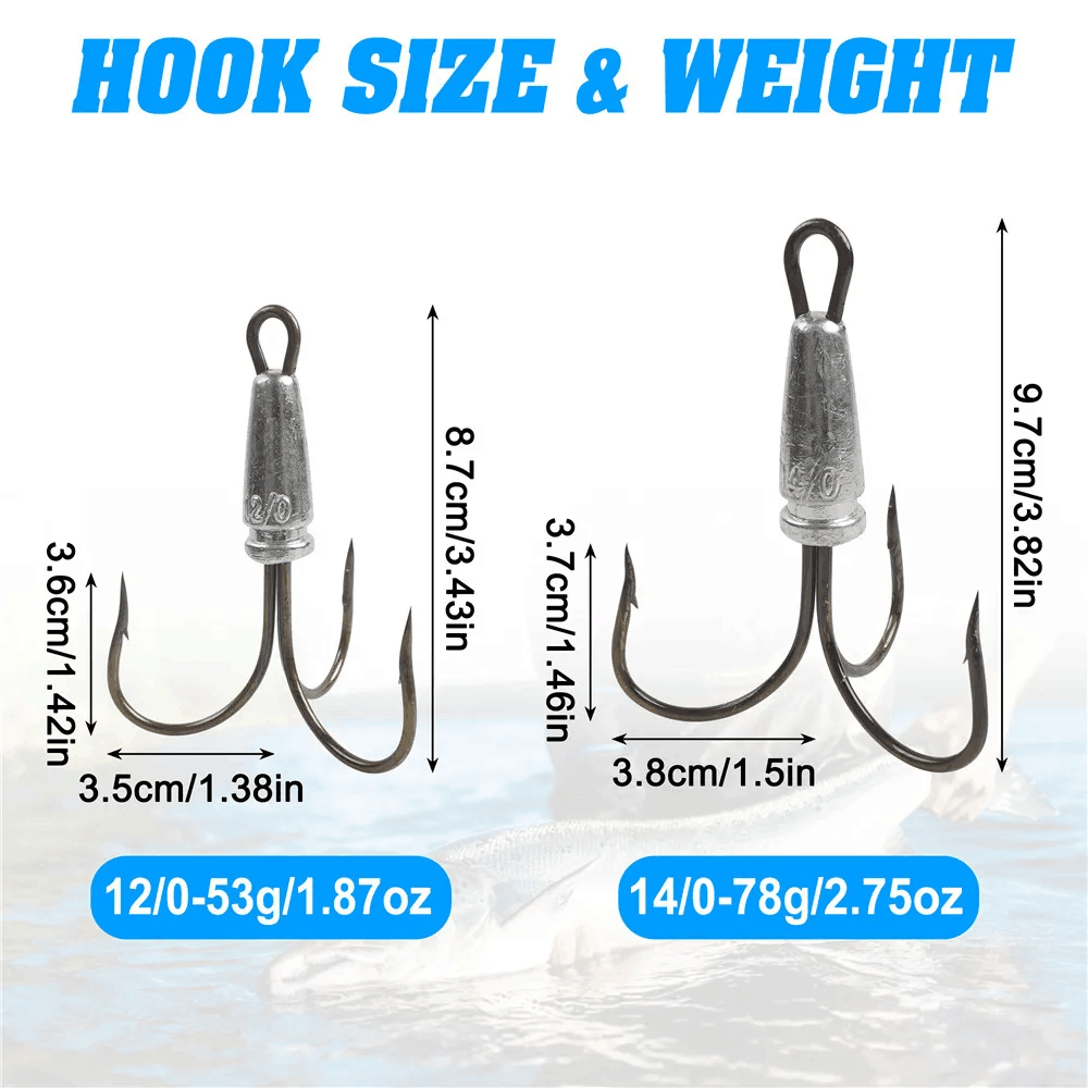 Nagging Hooks Weighted Treble Hooks Large Treble Bunker Hook for Salmon  Bass Fishing Hooks 30g 40g 60g 80g| Alibaba.com