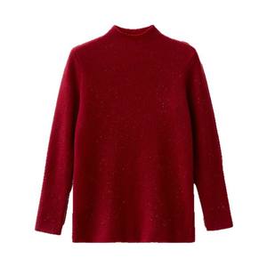 Suéter de Maternidad October Crystal, Cuello Medio Alto, Tejido, Capa Base, Otoño Invierno, Rojo de la Suerte, a la Moda - Product Image 2