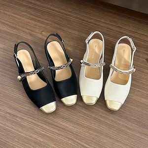 2026 Summer New Women One Strap Color <b>Block</b> Closed Toe Sandals square Toe Backless Low Heel Casual Shoes - Product Image 2