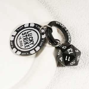 พวงกุญแจลูกเต๋าสแตนเลสแบบหมุนได้ รุ่น Texas Luckystrike Lone Bet ยอดขายดีข้ามพรมแดน - Product Image 4