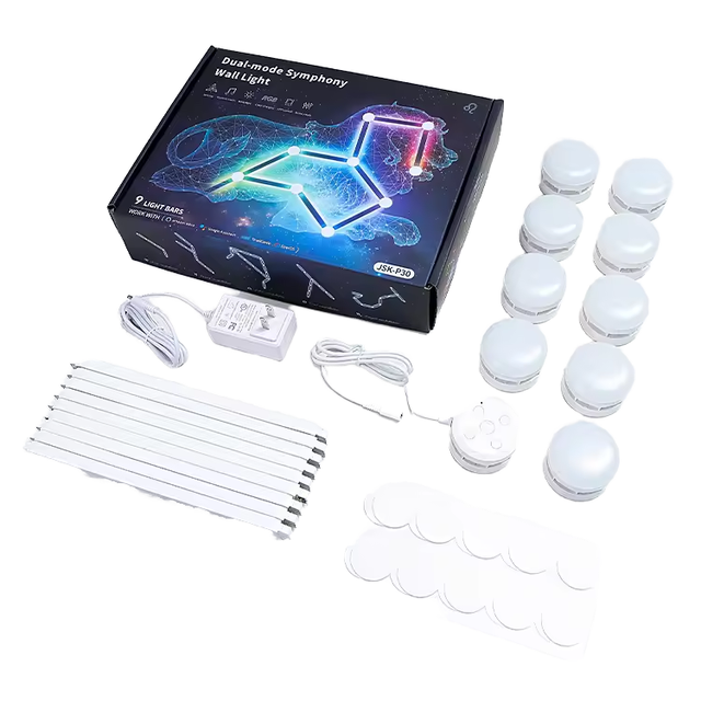 Factory Wholesale Direct Hot Sale Smart Hexagon Light 44 Scenes 6 Music Rhythm Voice Control APP RGB Smart Wall Light