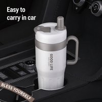 Vente en gros de tasses à café isothermes en acier inoxydable 304 à double paroi de 620 à 720 ml, anti-fuite, avec couvercle, logo personnalisé imprimé