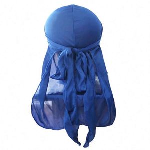 Durag de Satén Sedoso Unisex para Adultos al por Mayor, Cola Extra Larga para Ondas, Logotipo Personalizado, Bordado 3D, Turbante de Diseño para Exteriores - Product Image 3