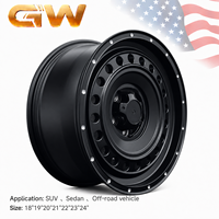Jantes forgées monobloc GW noir mat 17 18 20 21 22 pouces, trou rond 6x139.7 5x127 pour Ford Bronco Jeep Wrangler Overland