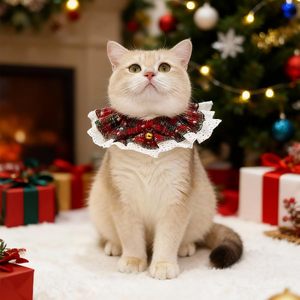 Disfraz Navideño para Perro, Pañuelo Navideño para Perro con Campanas, Bufanda a Cuadros, para Perros Pequeños y Gatos, Lindo, para Fiestas Navideñas de Invierno, Fotos (L) - Product Image 5