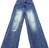 Jean décontracté Y2K pour femme, taille haute, jambe large, longueur genou, en denim bleu, coupe ample, pour l'été, les fêtes et le quotidien