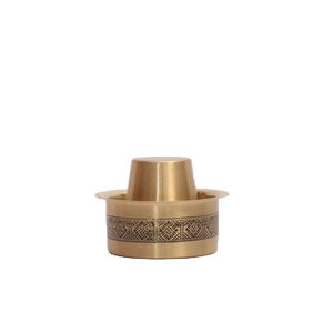 Traditional South Indian Pure Brass <b>Coffee</b> Dabara & Tumbler Set with Intricate Etched Design - Product Image 1